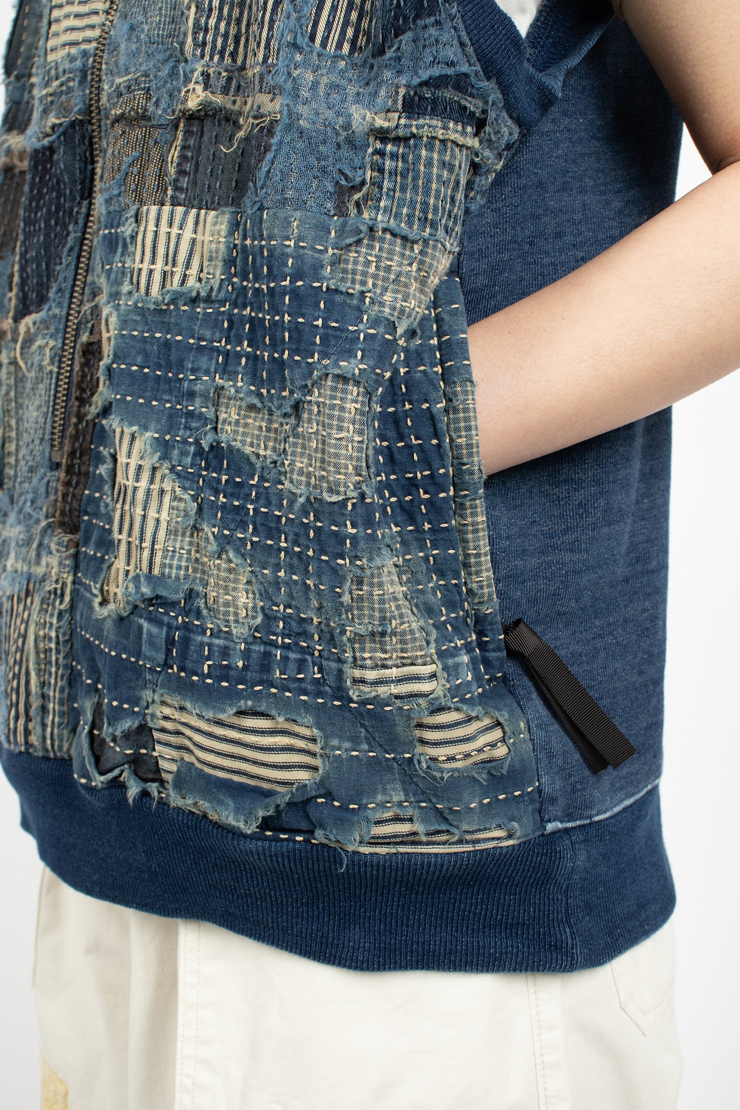 Boro x IDG SWT Knit Half Zip Vest Indigo