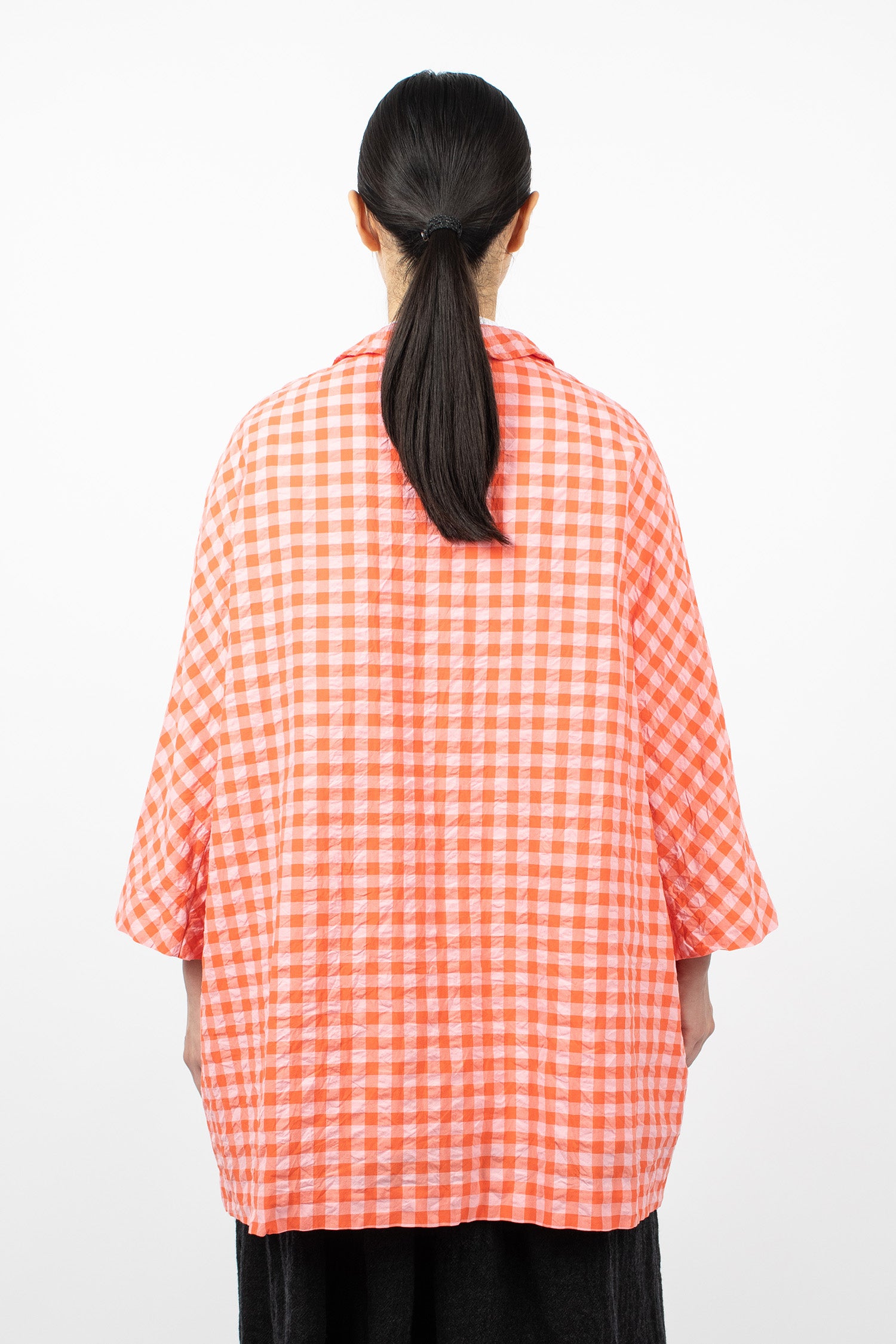 Washed Poppy Coat Glow Red/Pink Check