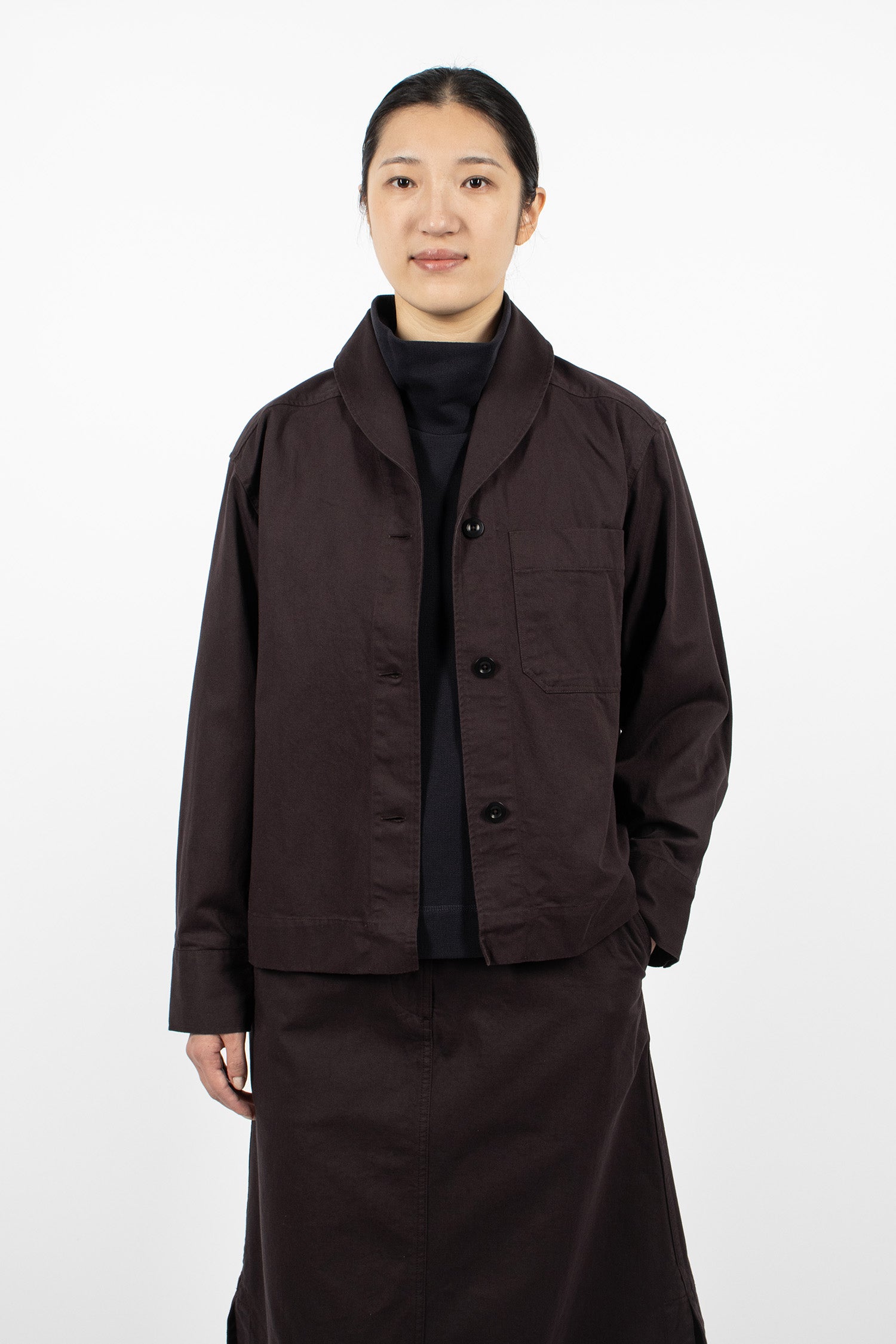 Shawl Collar Overshirt Cocoa