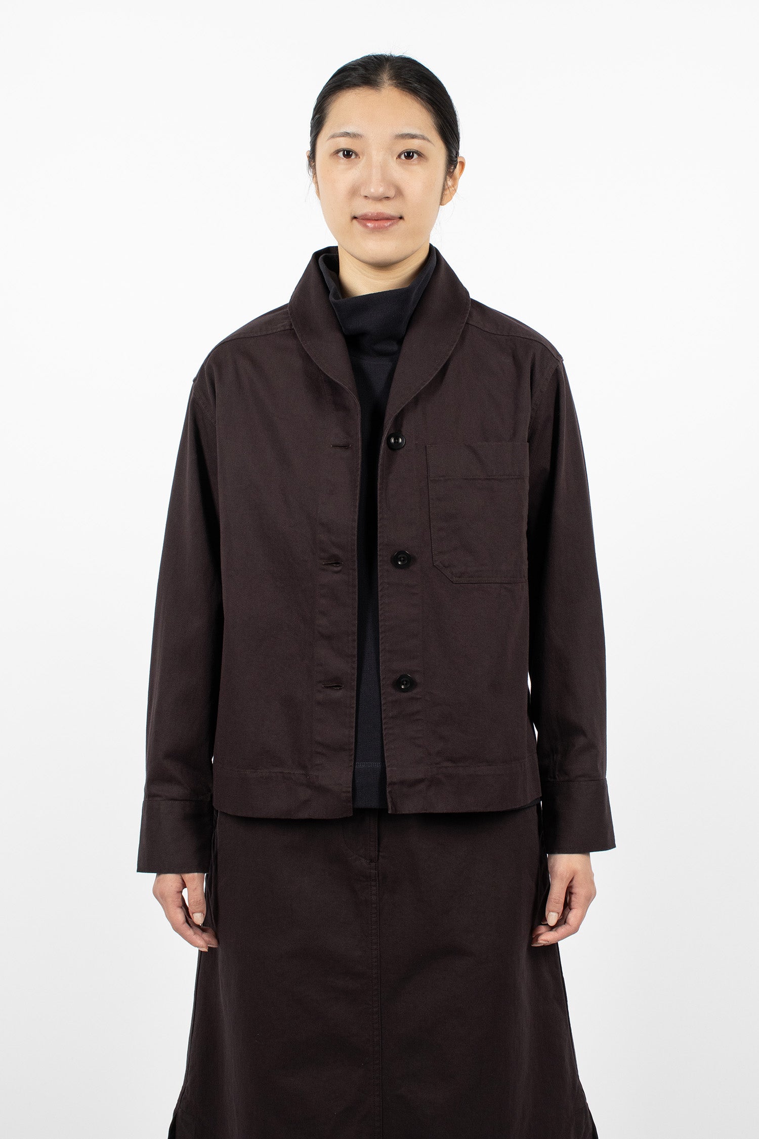Shawl Collar Overshirt Cocoa