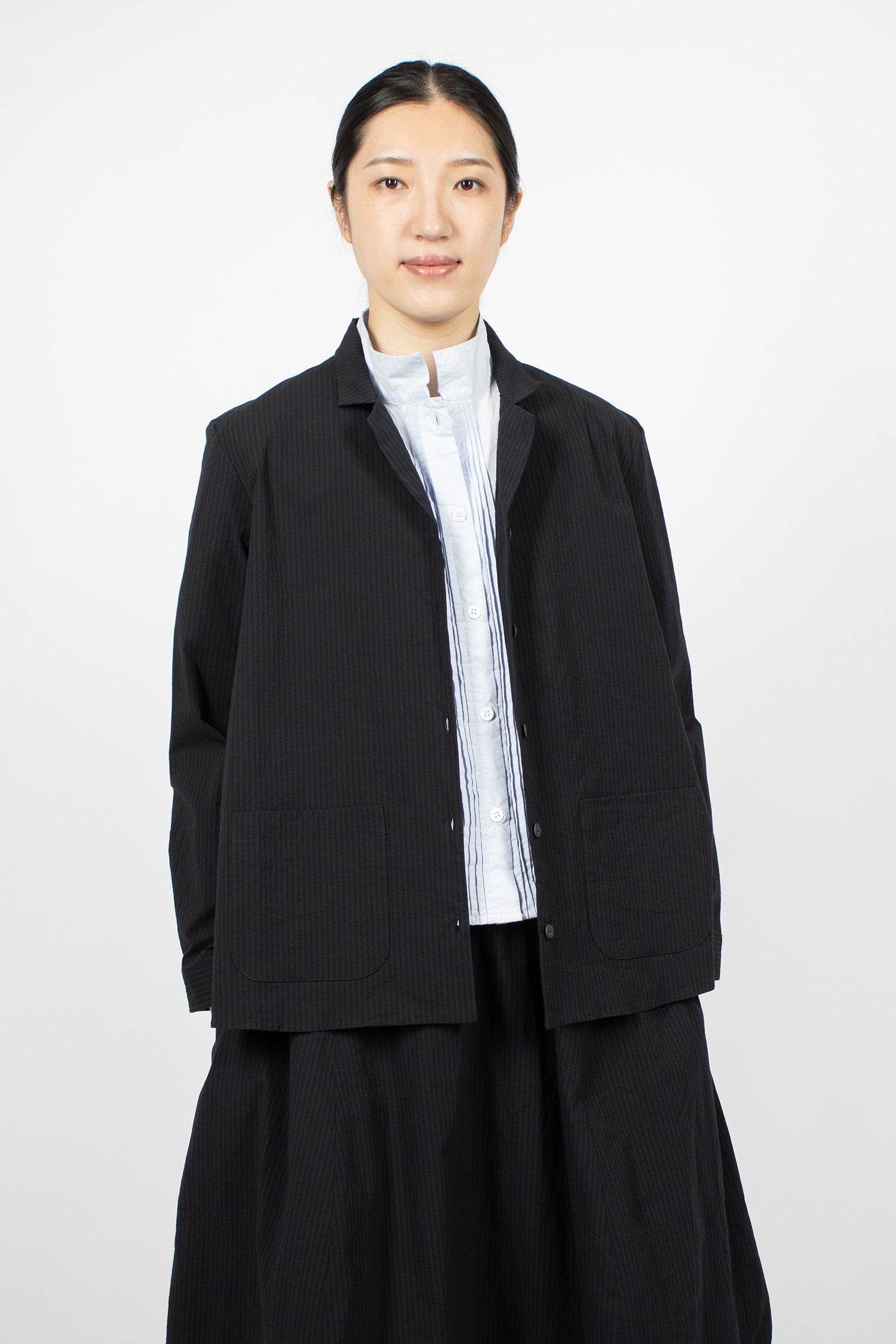 Jenny Shirt Black Navy Stripe