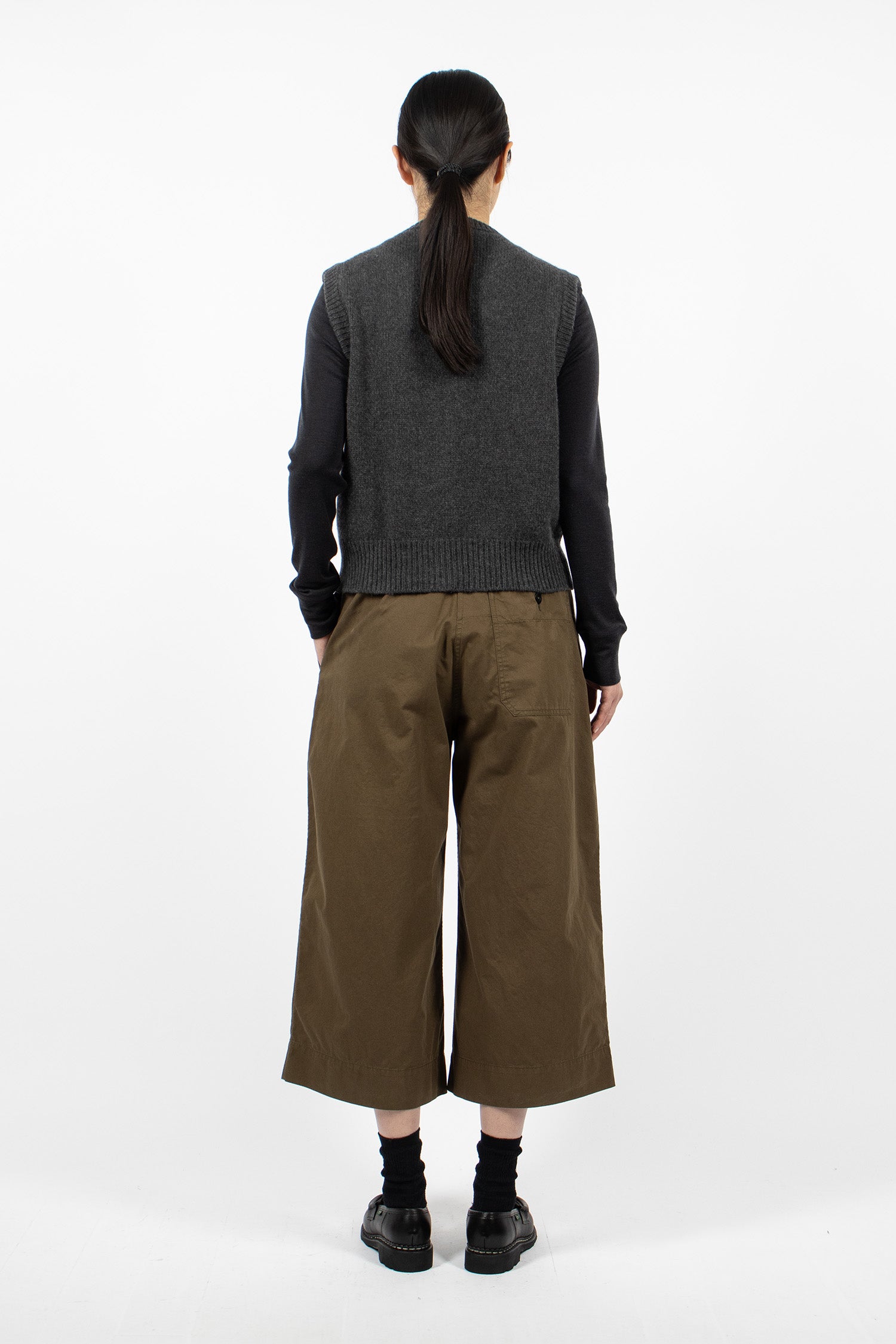 Pleated Culottes Khaki