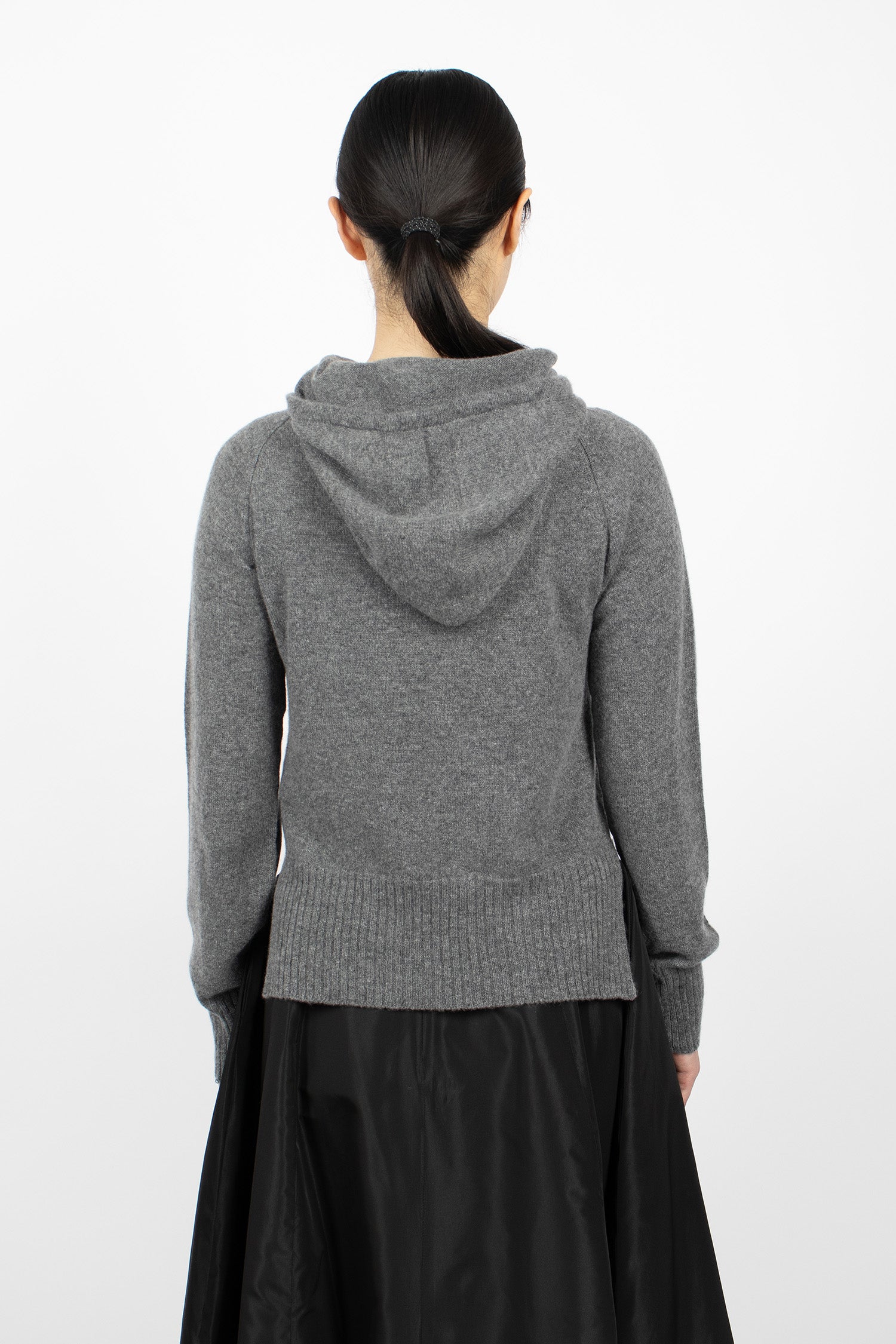 Relaxed Cashmere Hoodie Grey/Pearl/Clear