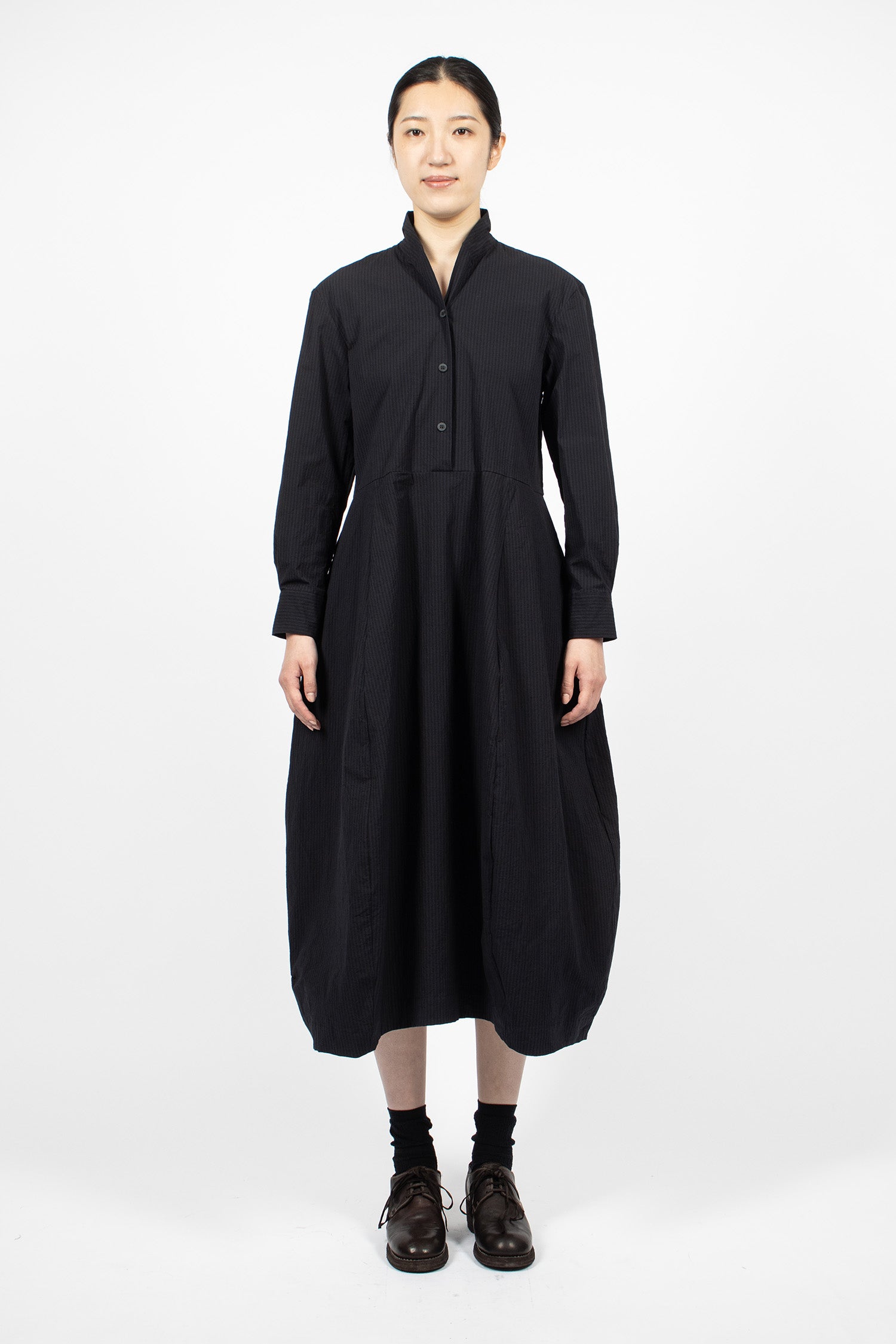 Letty Dress Black Navy Stripe