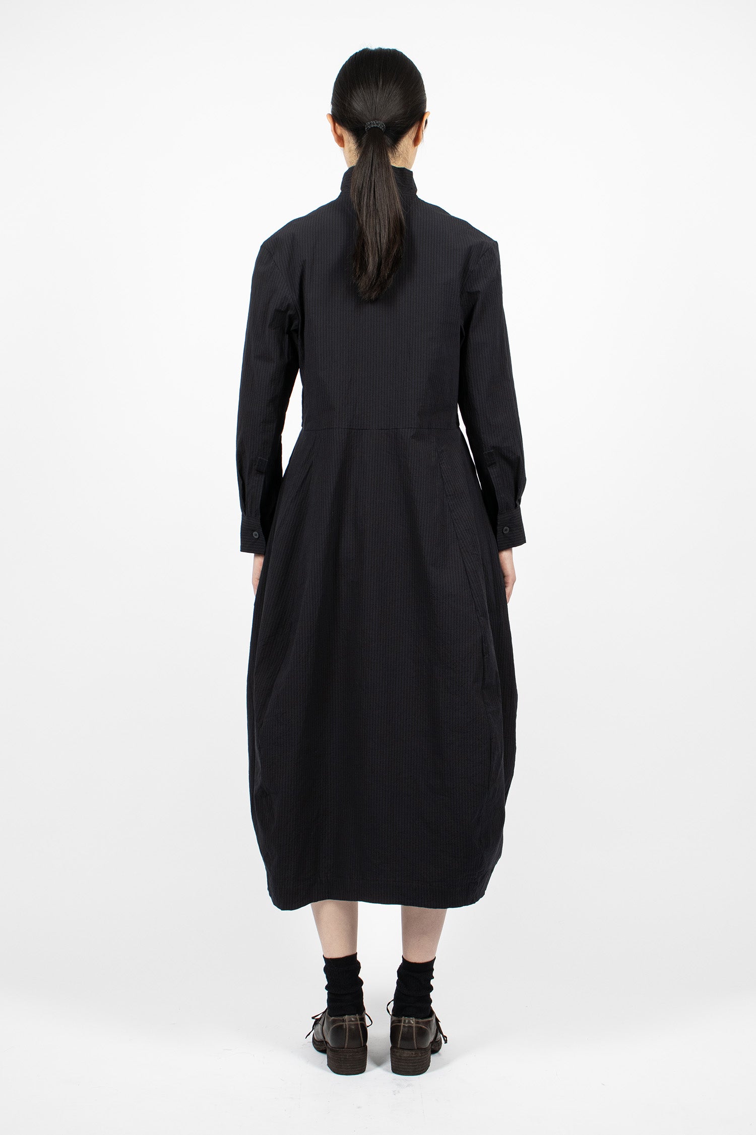 Letty Dress Black Navy Stripe
