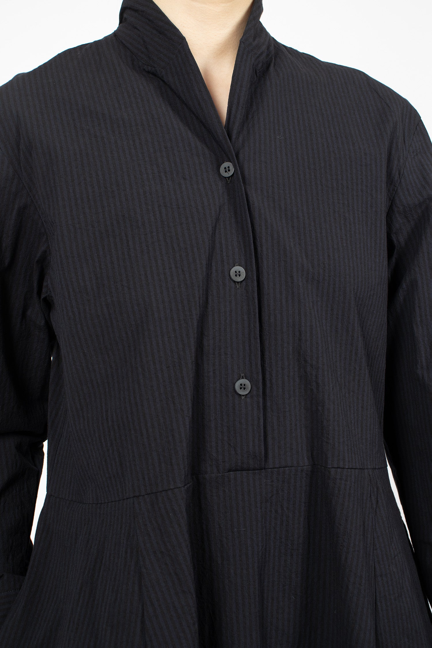 Letty Dress Black Navy Stripe