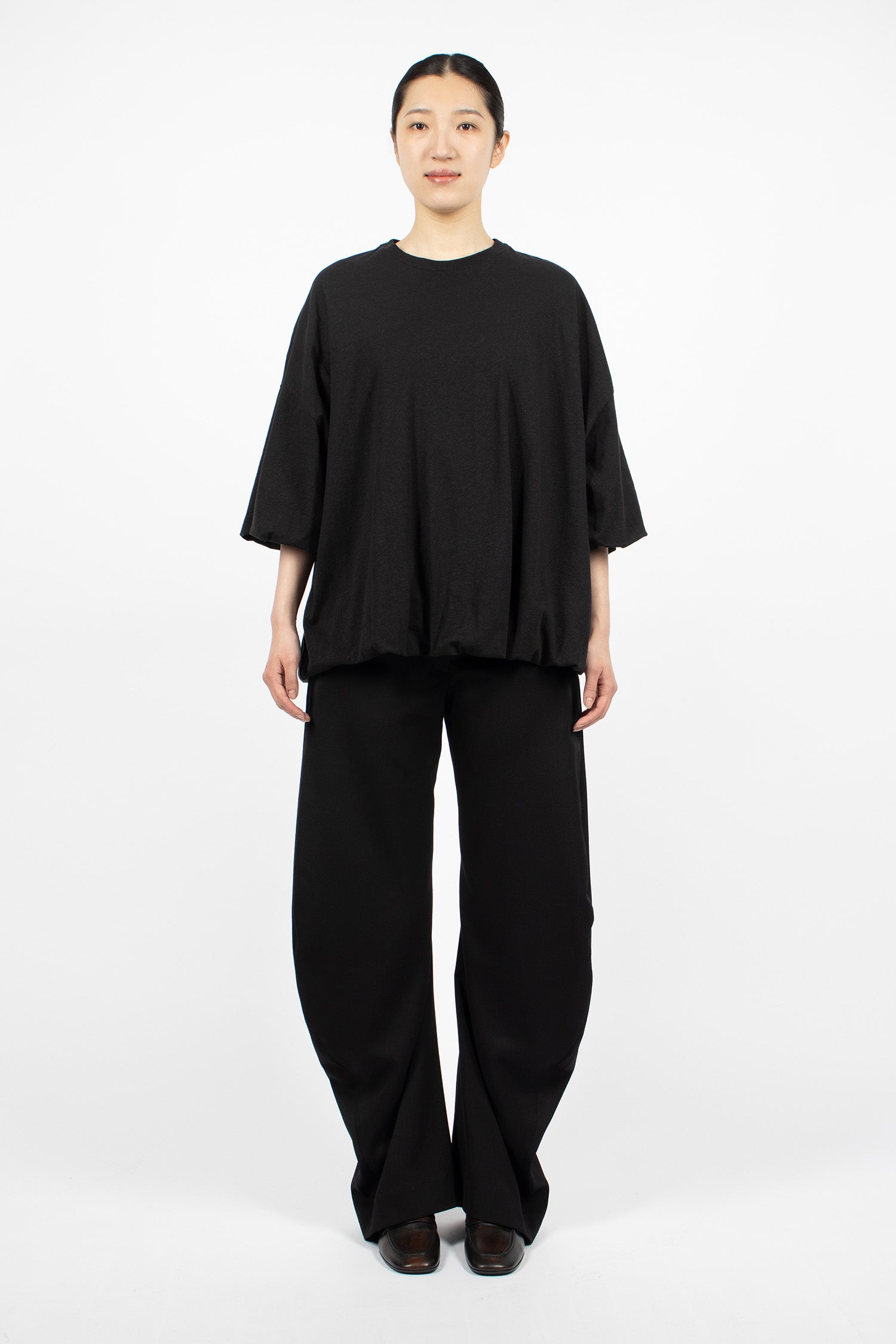 Gathered Logo T-Shirt Black