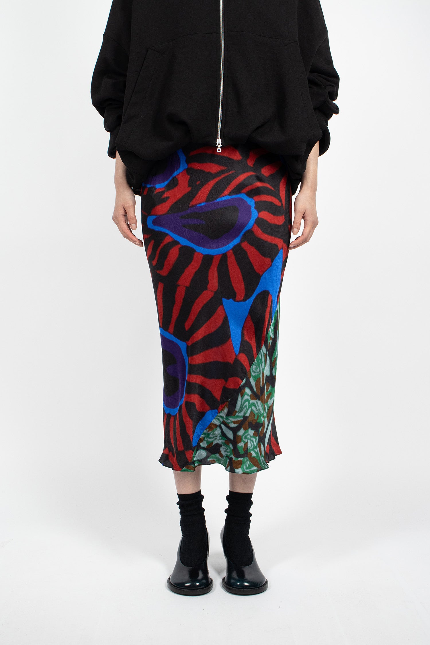 Midi Bias Skirt Red