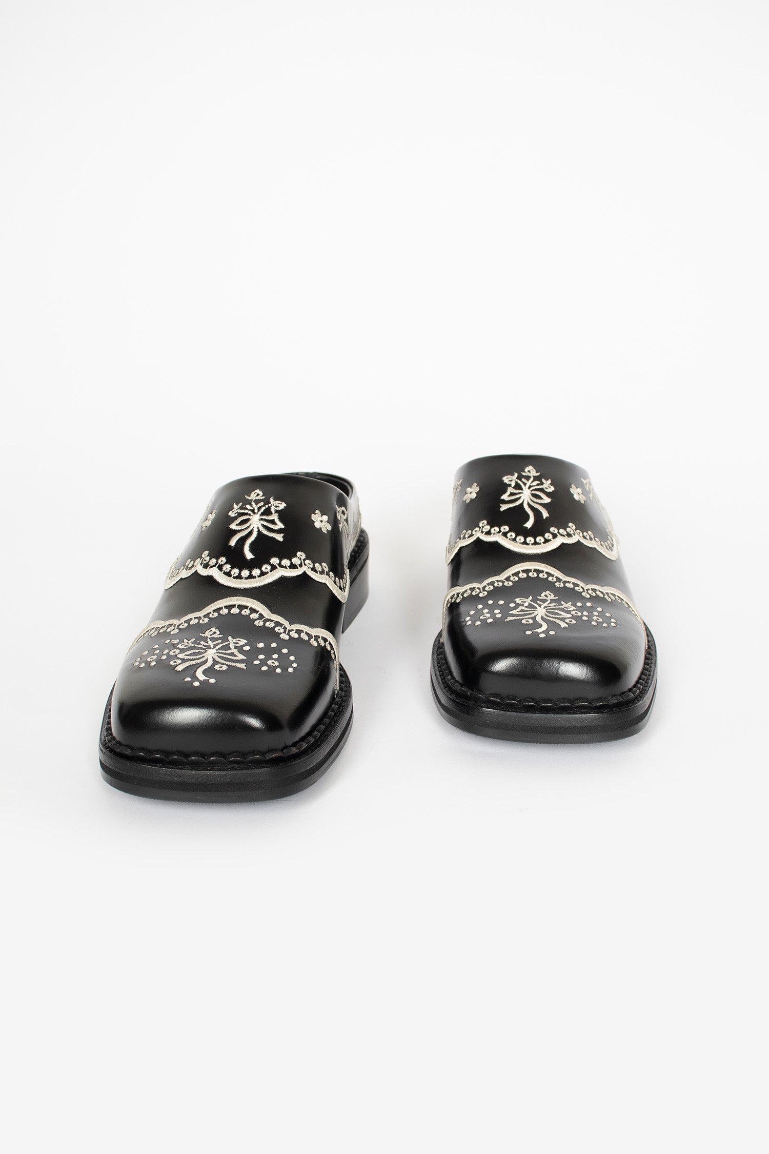 Floral Lace Mule Black/Cream