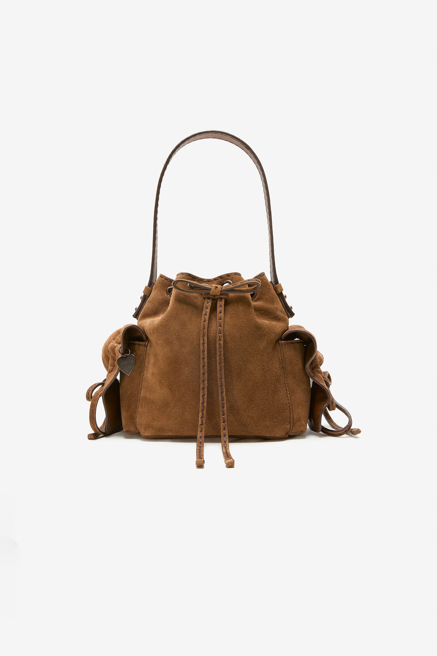 Multipocket Mini Bucket Bag Cognac Brown