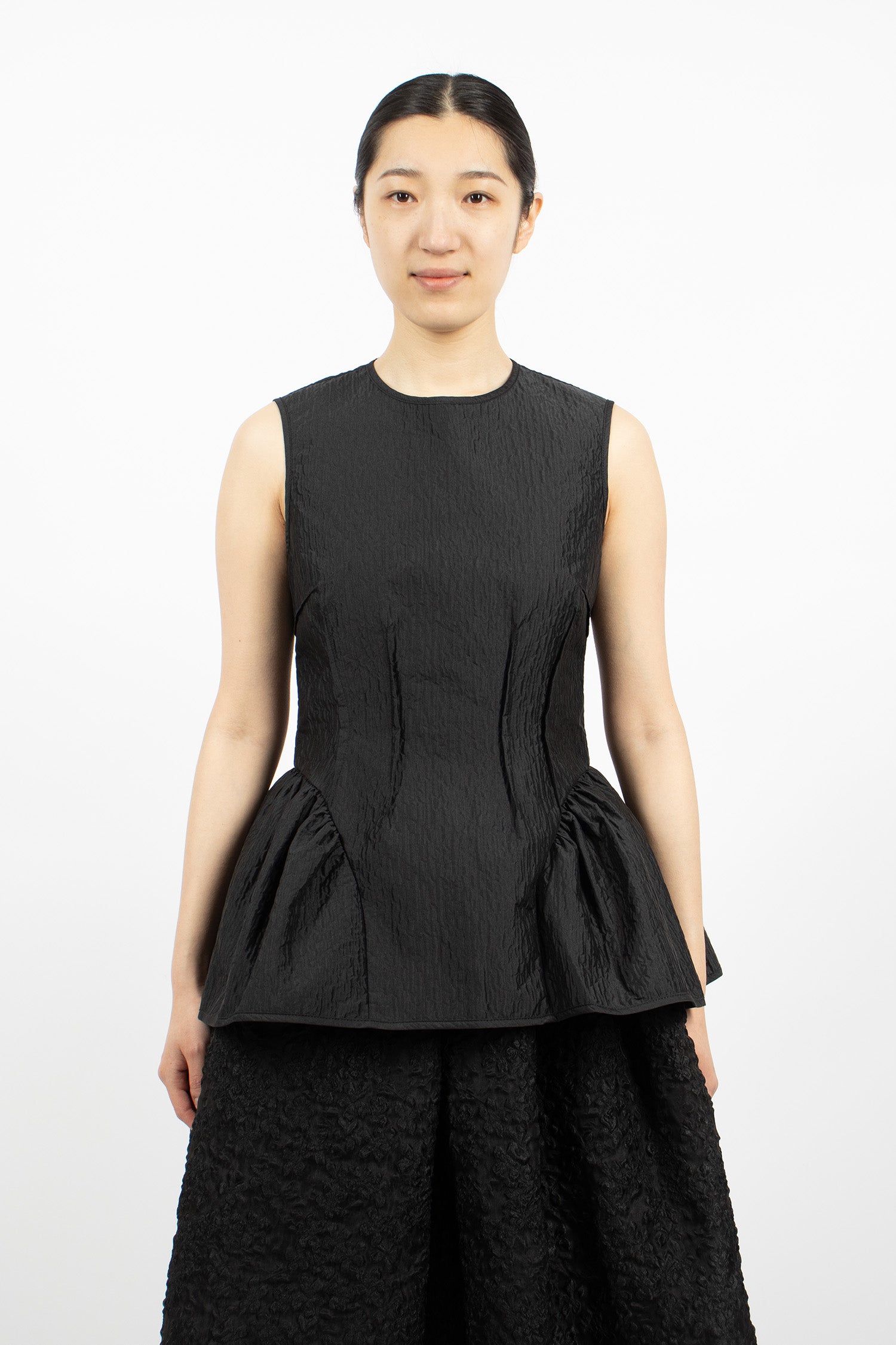 Daimi Top Black Stria Matelassé