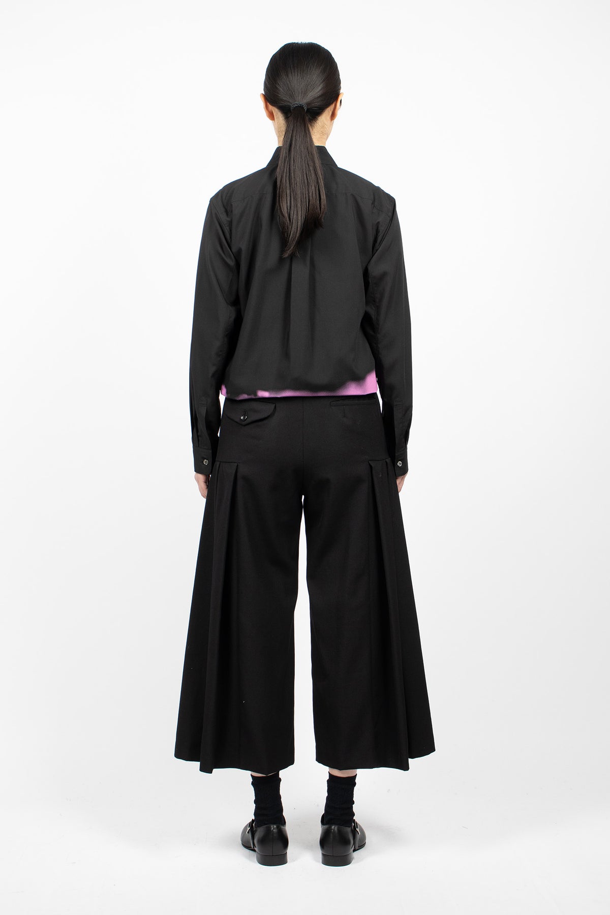 Pleated Wide Leg Pants Black