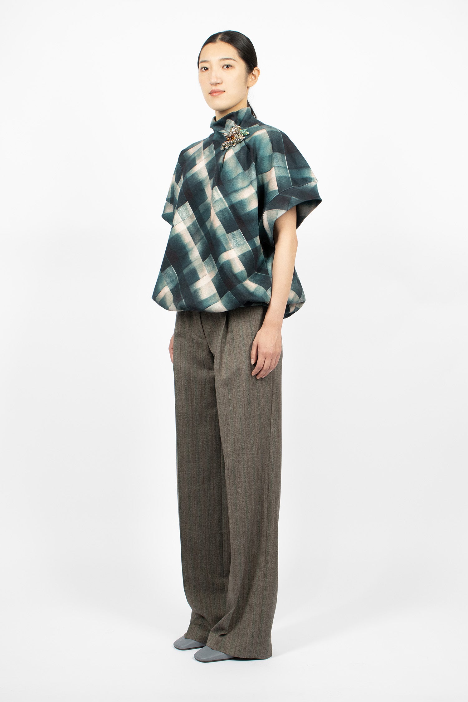Tailored Wool Pants Grey Melange