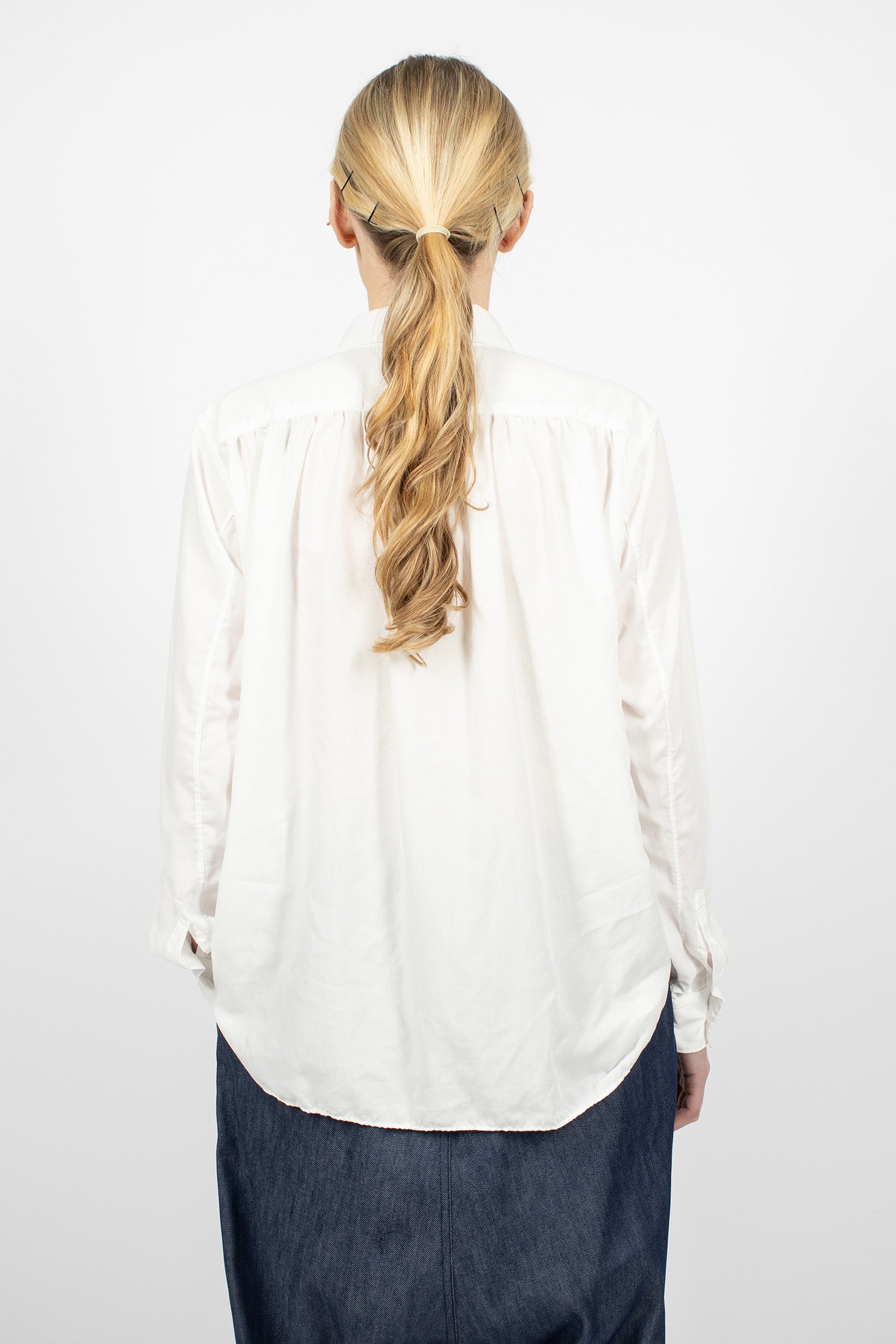Gathered Panel Shirt White