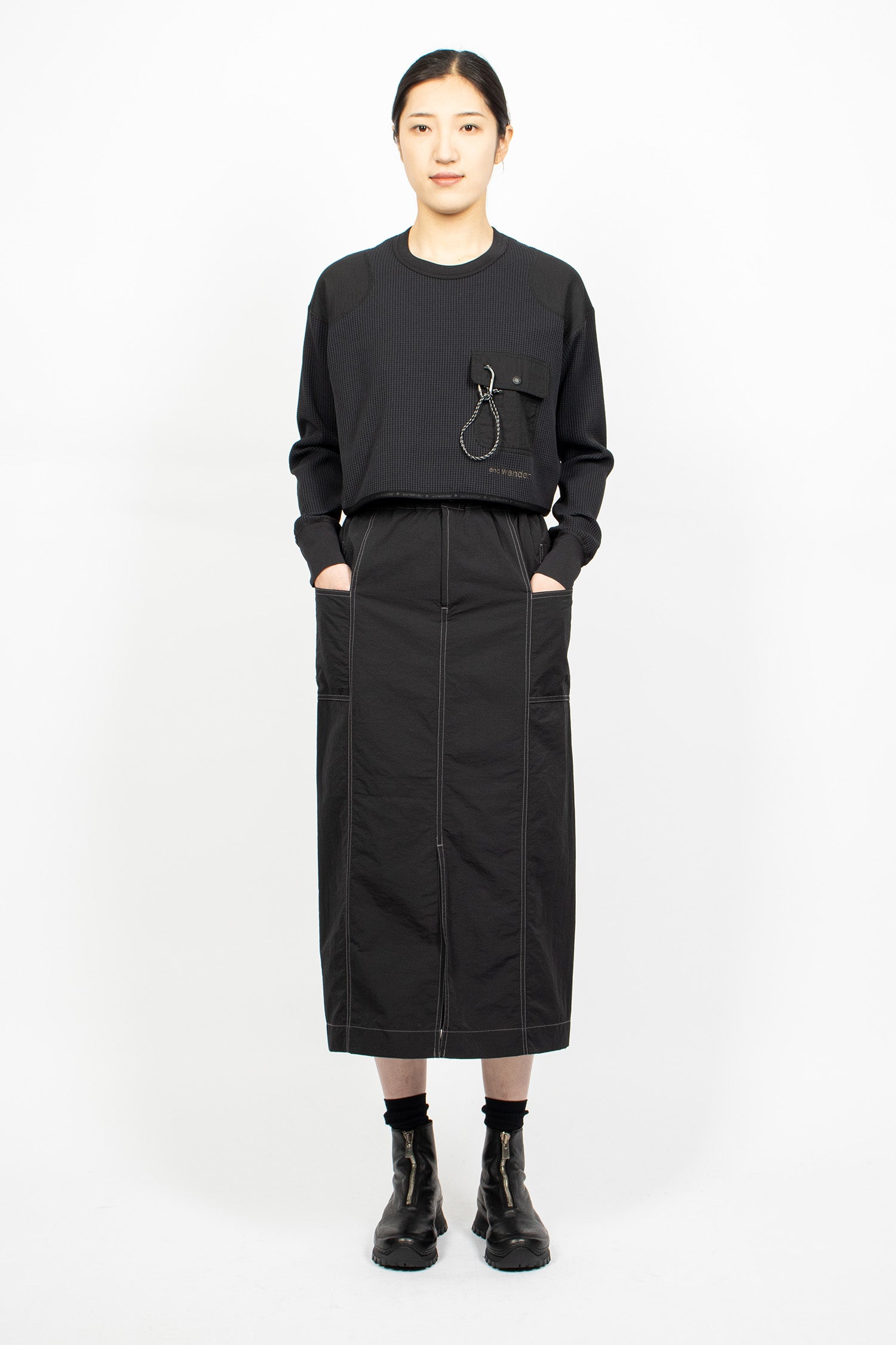 PE Waffle Short T-Shirt Black