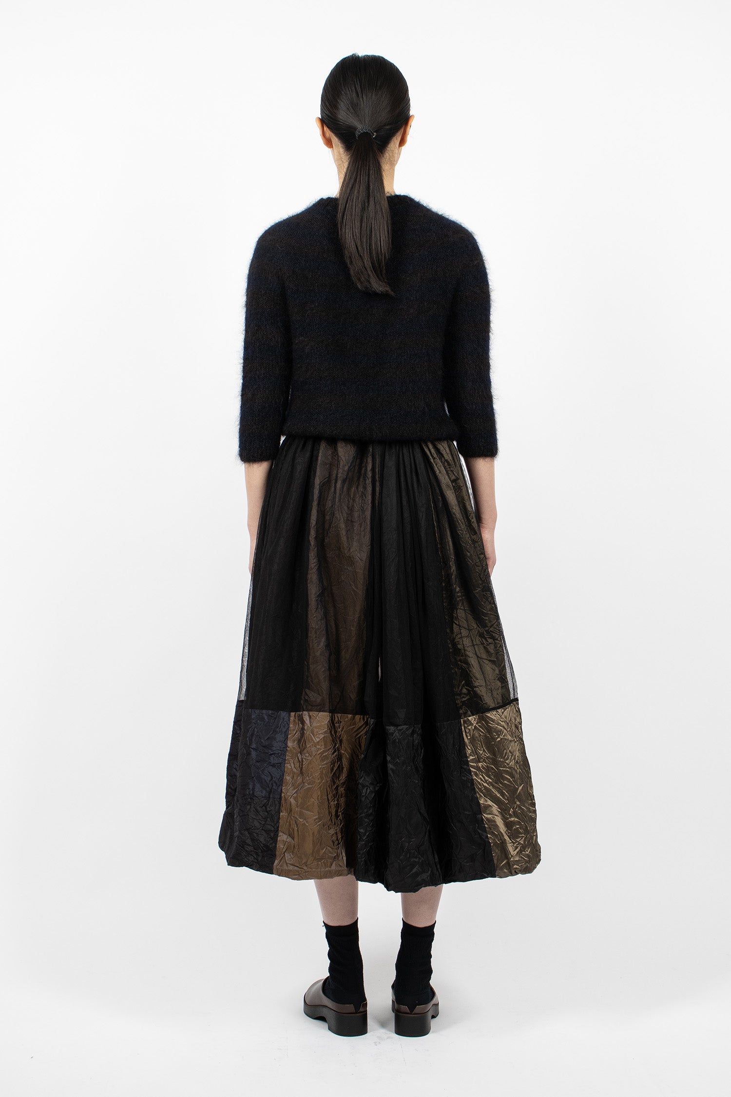 Reversible Taffeta Silk Skirt Colour Mix/Black