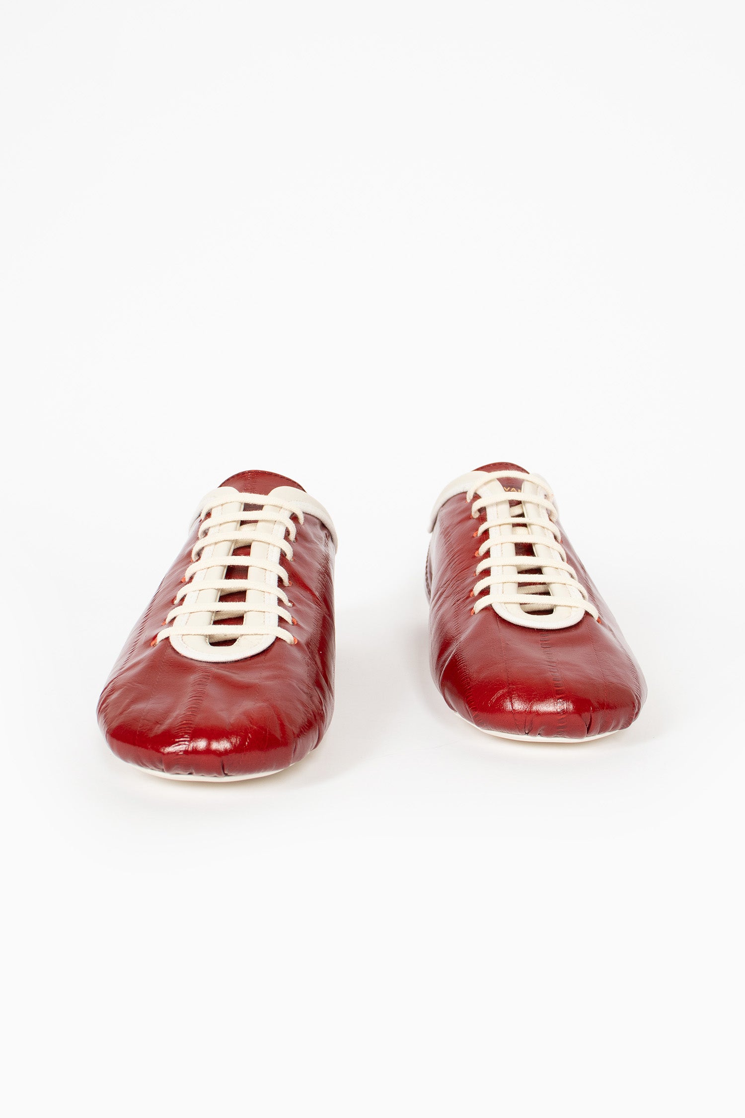 Leather Ballerina Sneakers Red