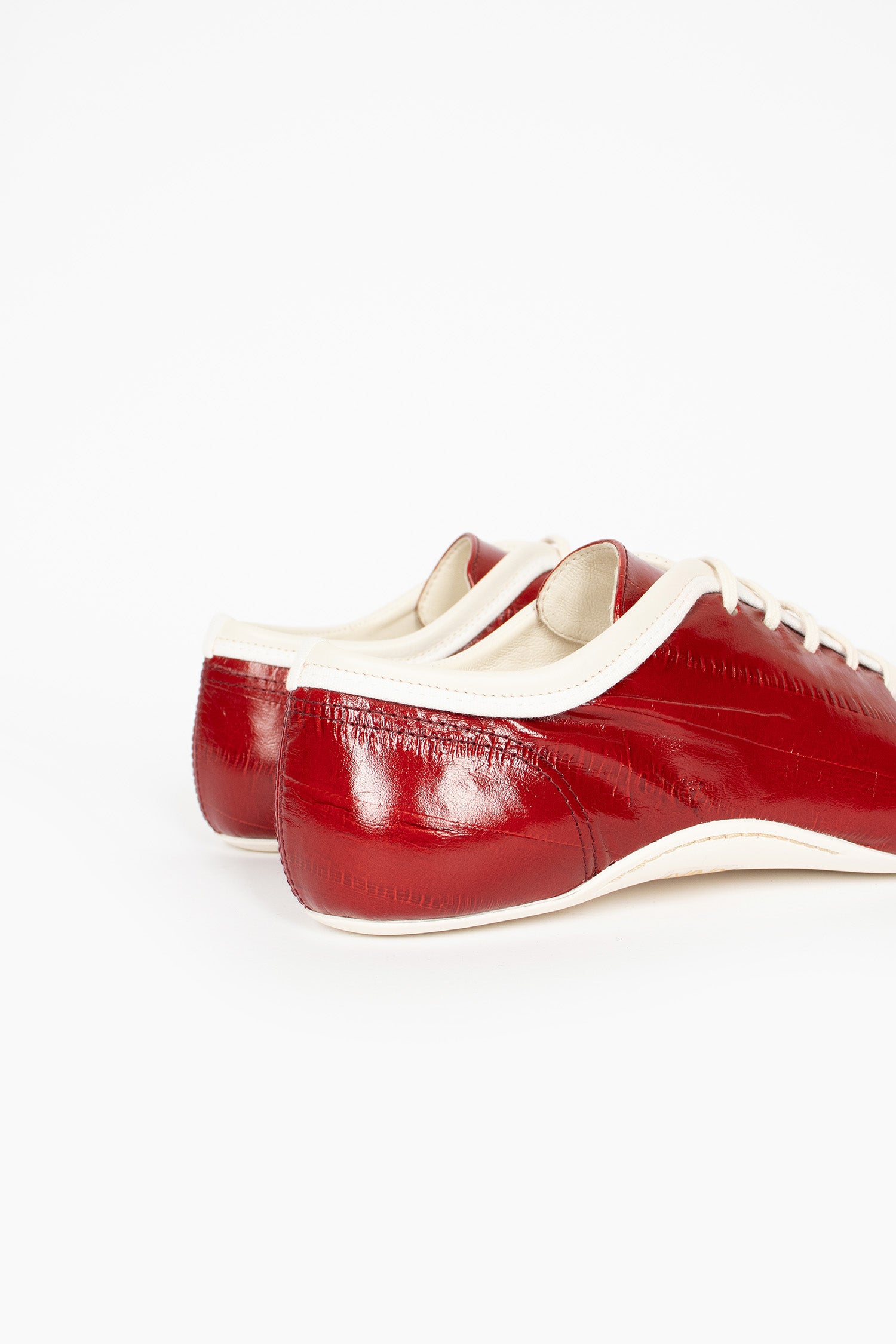 Leather Ballerina Sneakers Red
