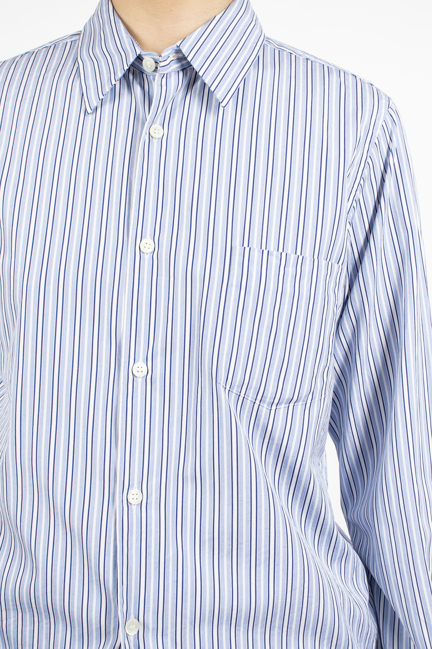 Stripe Blouse Sax/White/Navy
