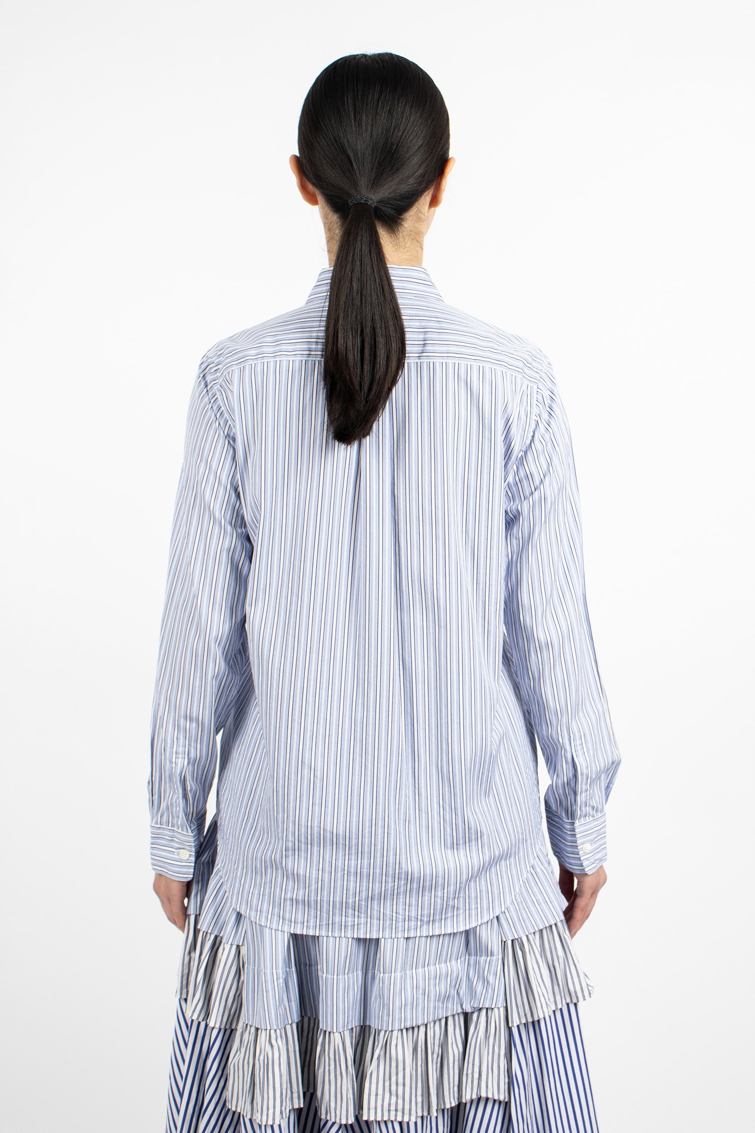 Stripe Blouse Sax/White/Navy