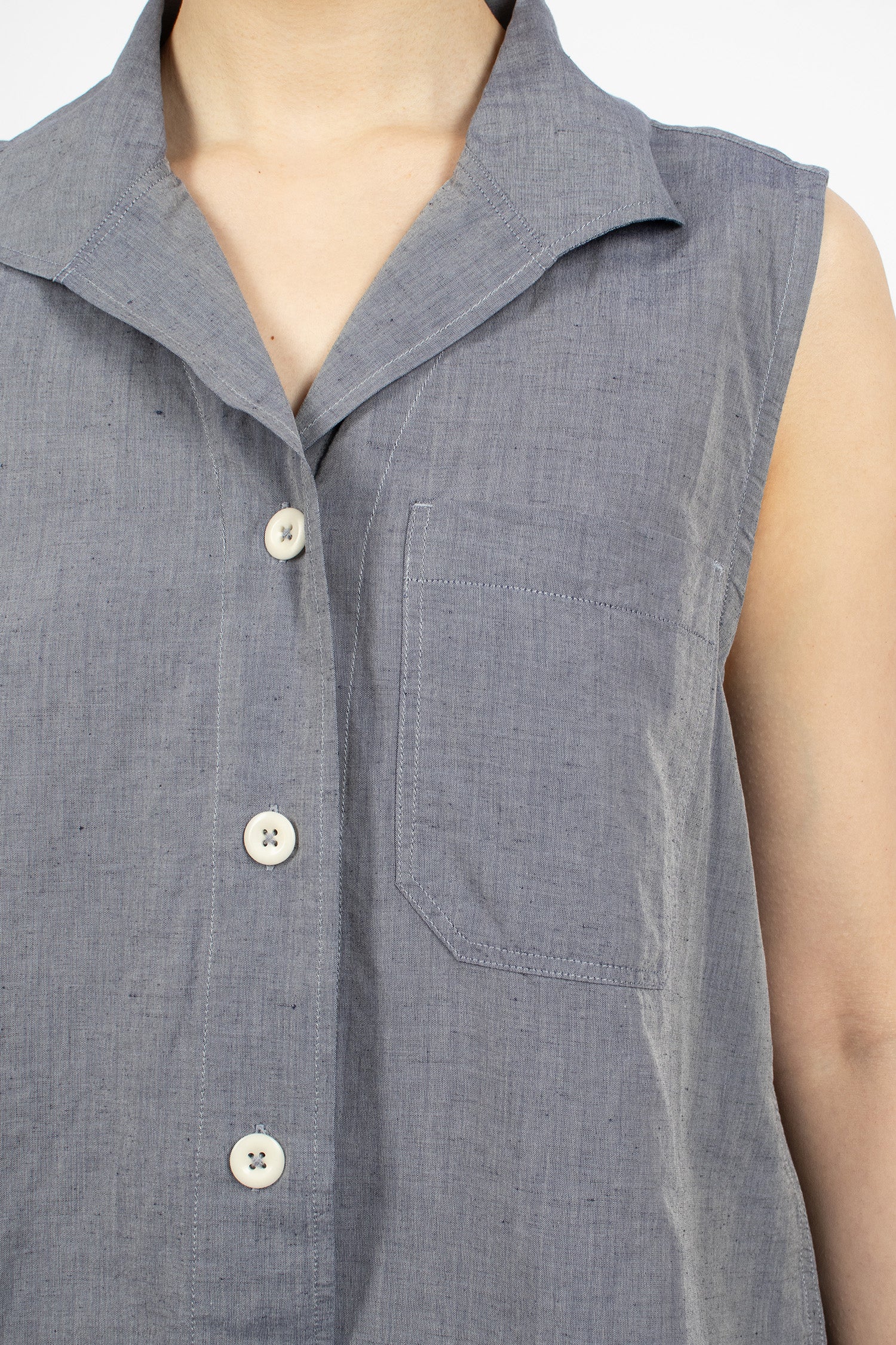 Sleeveless Sailor Shirt Storm Blue