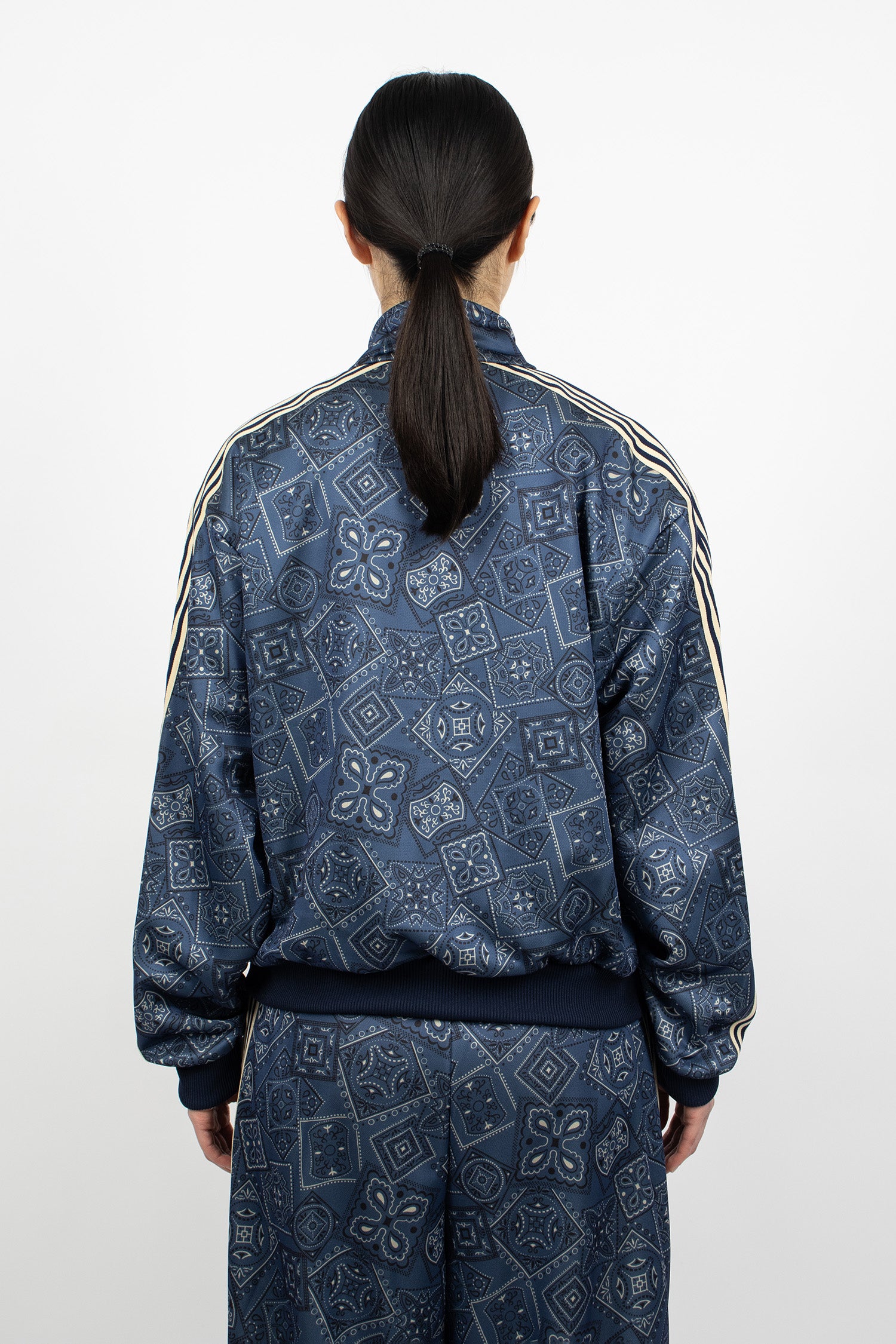 Smooth Jersey Cookie Bandana Track Jacket Navy