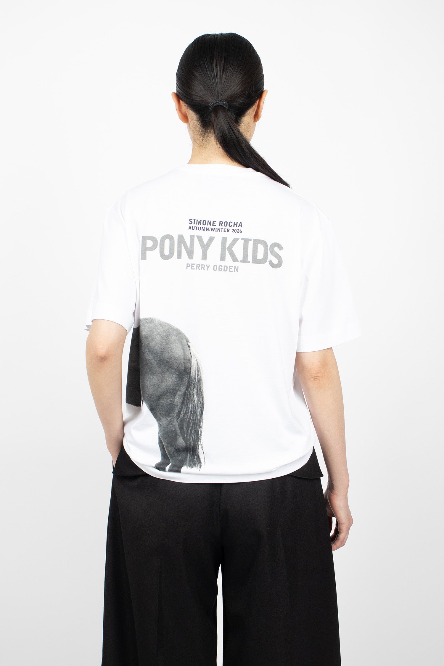Pony Kid Print Short Sleeve T-Shirt White