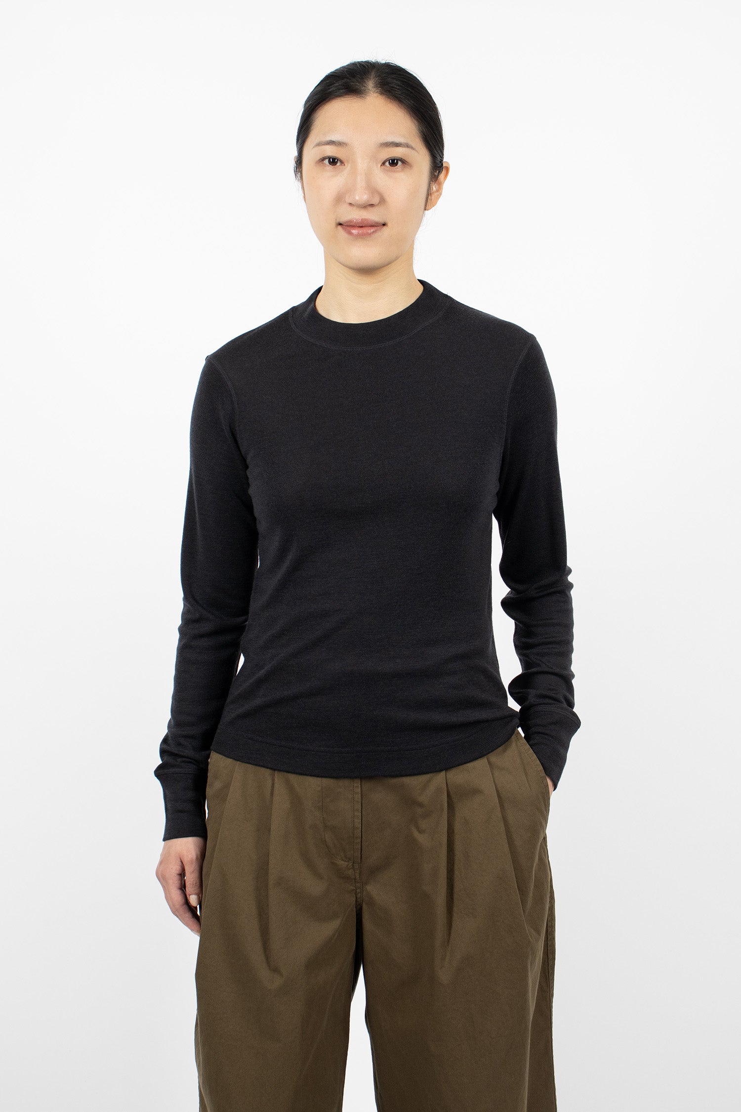 Thermal Wool T-Shirt Off Black