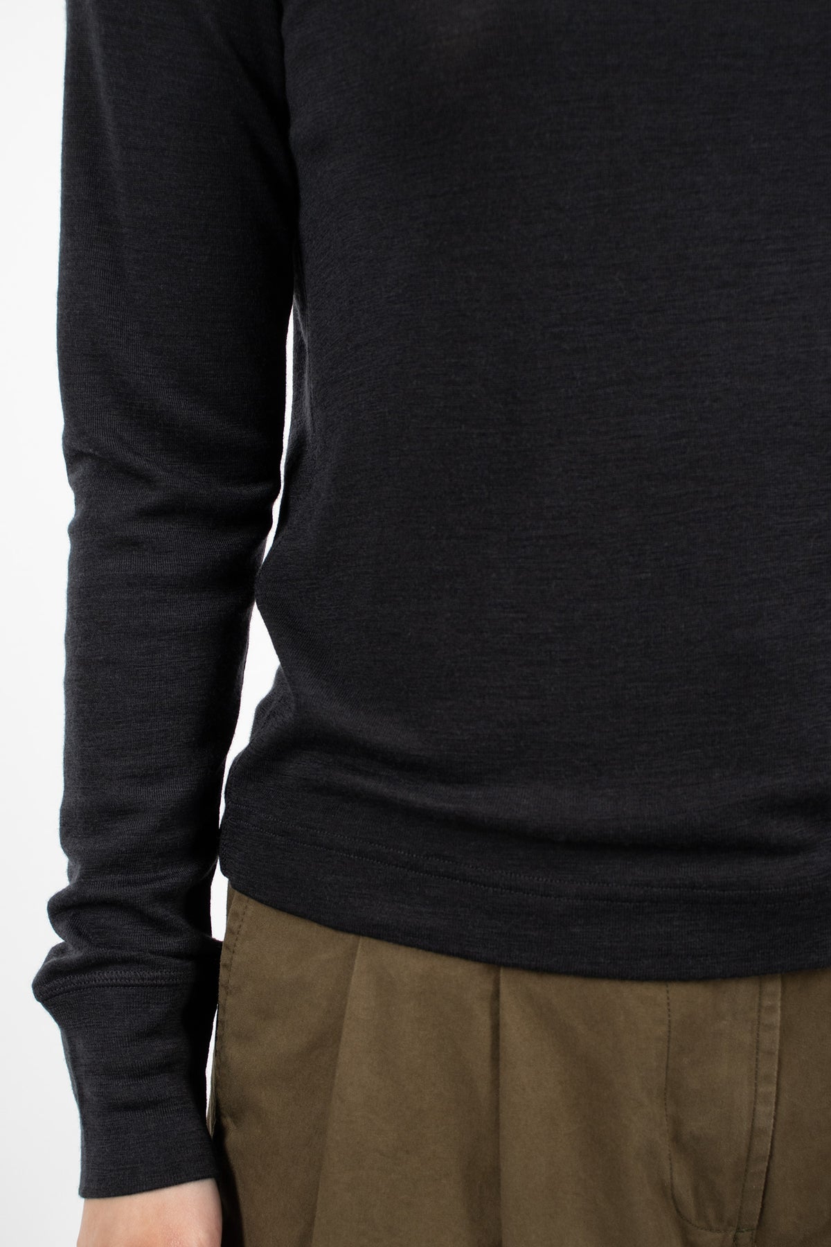 Thermal Wool T-Shirt Off Black