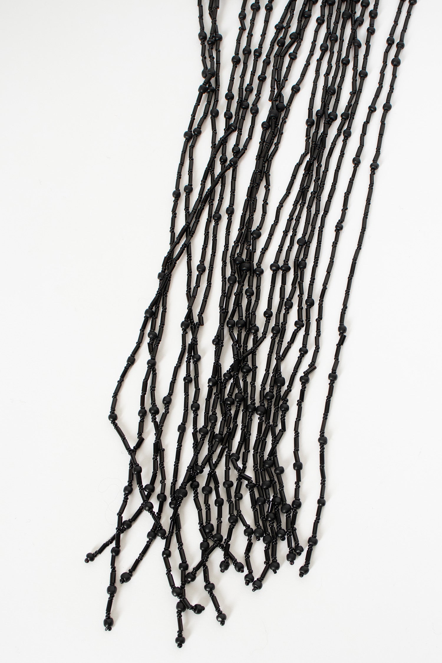 Embroidered Scarf Necklace Black