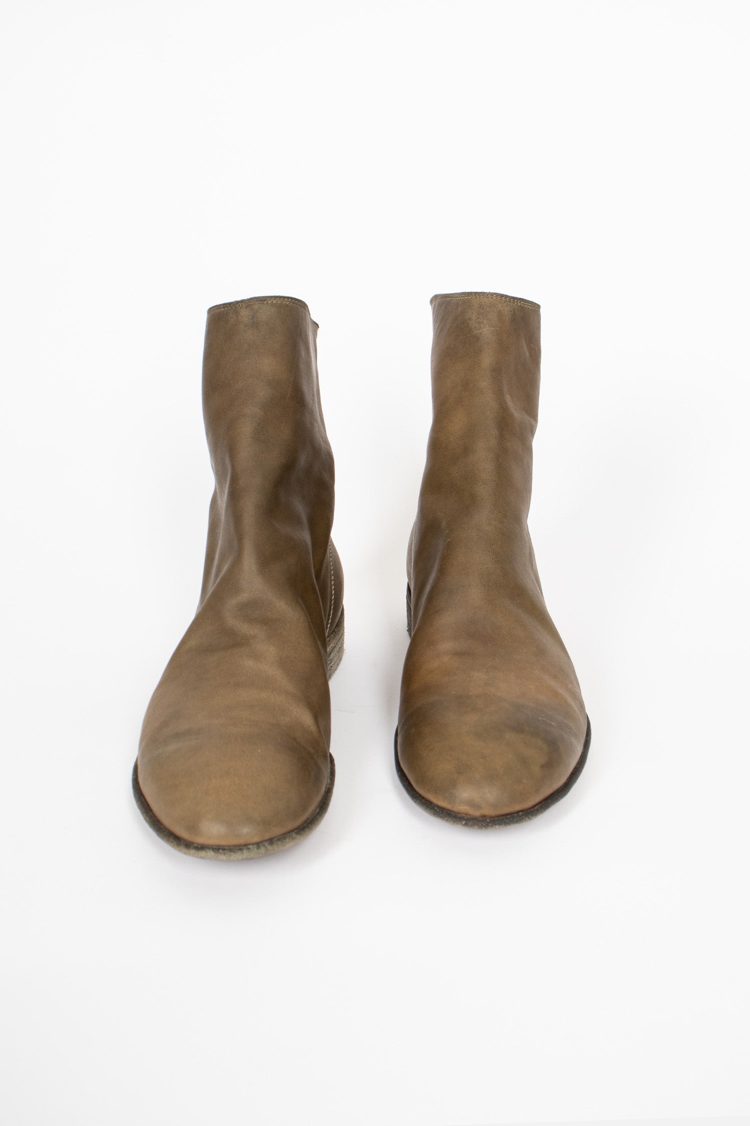 596 Full Grain Back Zip Ankle Boots CV177T Olive